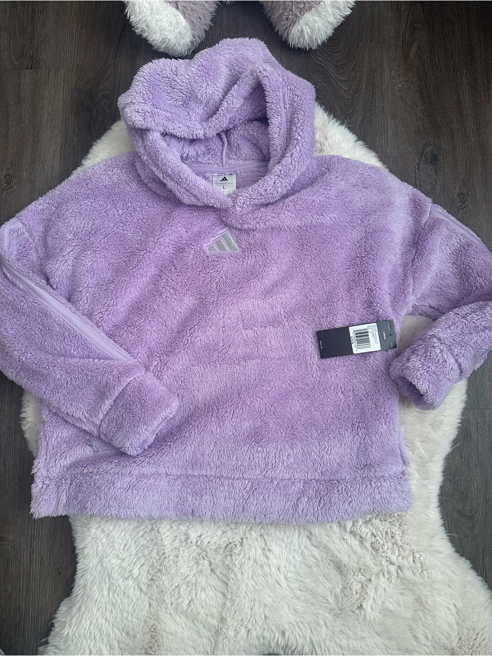 Adidas Girl’s Plush Lavender Hoodie Sweater